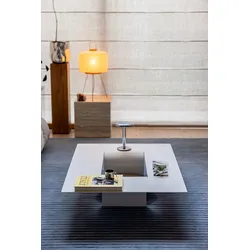 Metallbude Couchtisch Cut Stahl Weiß