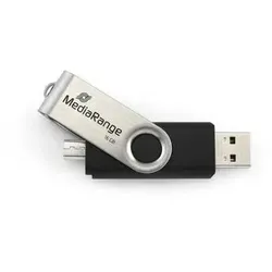 MediaRange MR932-2 USB-Stick 32 GB USB Type-A / Micro-USB 2.0 Schwarz, Silber