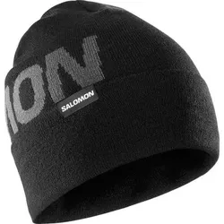 SALOMON Herren Mütze HERMITAGE BEANIE DEEP BLACK, Größe OSFA in Schwarz Schwarz