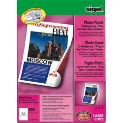 Sigel Fotopapier Laser/Kopier A4 170g/qm weiß glänzend VE=20x100 Blatt