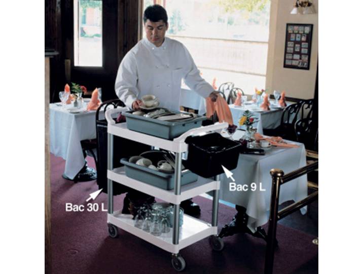 Bac à déchet 30 L pour chariots alimentaires Rubbermaid