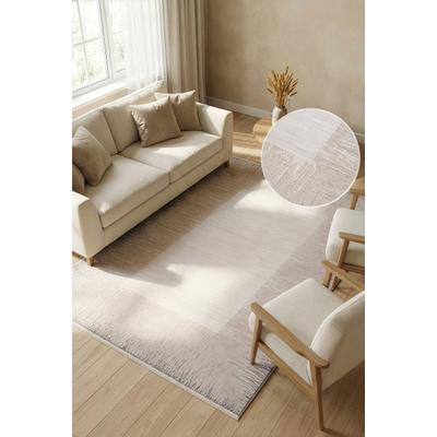 Teppich CALVIN KLEIN HOME "Passages, mit Fransen, Designerteppich", grau, B:200cm H:5mm L:290cm, Kunstfaser, Viskose, Teppiche, Teppich, Rahmen, meliert, Wohnzimmer, Schlafzimmer, Esszimmer