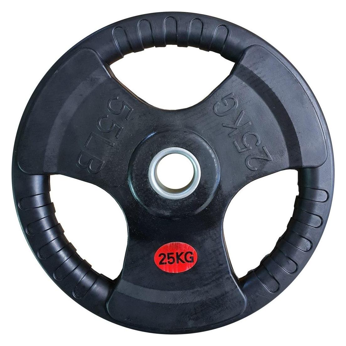 Kubi Sport Olympische Gummigewichtsplatte mit Griffen von KUBISPORT, 25 kg, 50 mm (76521602)