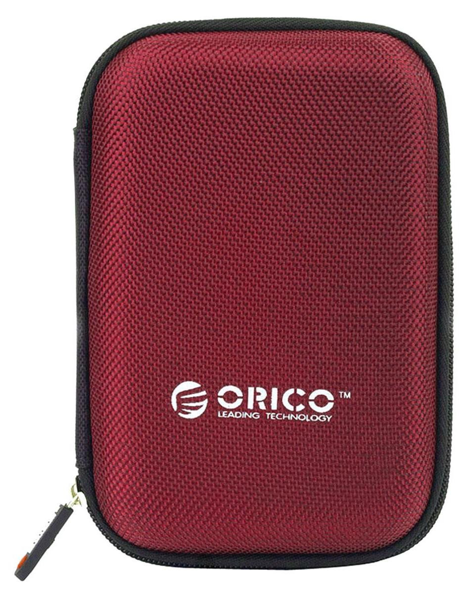 Orico beschermhoes voor externe harde schijf 2,5 inch en accessoires, draagbare opbergtas, rood