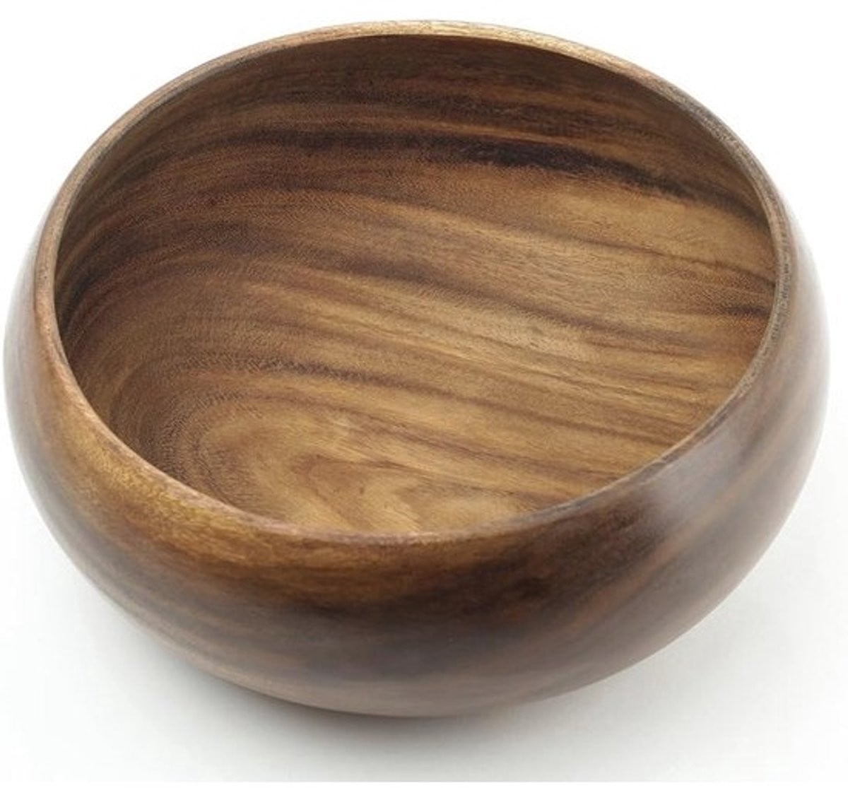 Ronde houten fruitschaal van acaciahout voor decoratieve opslag