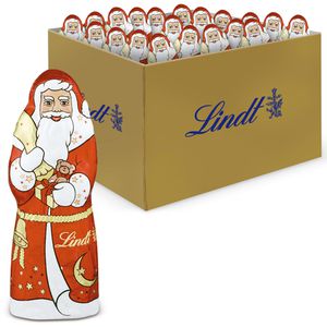 Lindt Weihnachtsmann Mini, Höhe 6,3 cm, Alpenvollmilch-Schokolade, je 10 g, 100 Stück