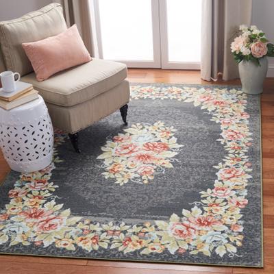 SAFAVIEH Journey Machine Washable Slip Resistant Giancarla Shabby Chic Floral Rug