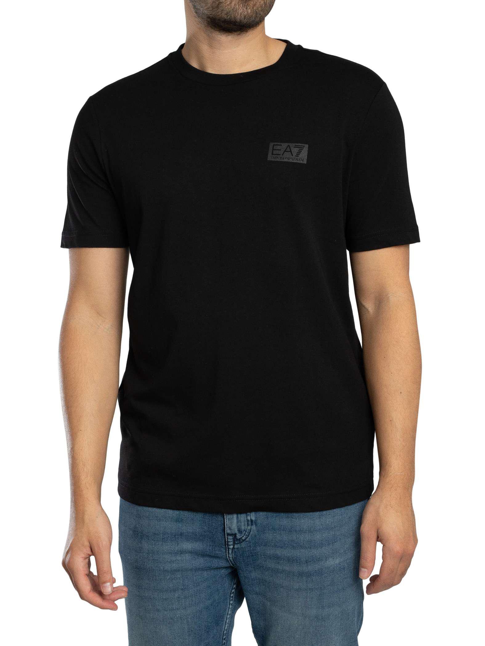 EA7 T-Shirt Mit Back Box Logo, Schwarz