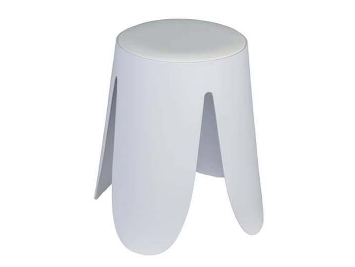 WENKO Badhocker Mod. Comiso, belastbar bis 180 kg, mit gepolsterter Sitzfläche und rutschsicheren Füßen, Ø 44,5 x 46 cm, Weiß