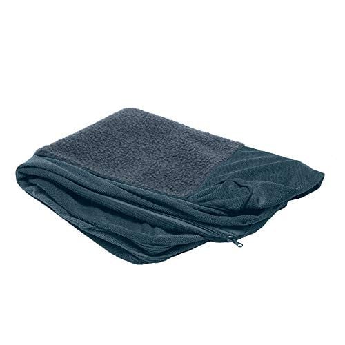 Furhaven vervangbare hoes voor hondenbed in Sherpa en chenille stijl, Orionblauw, Large