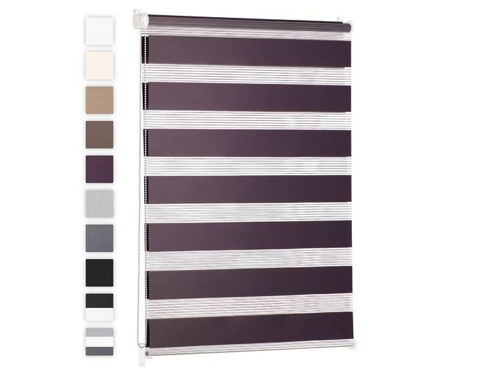 Doppelrollo 120/155 cm, Lila, 120x155 cm, Heimtextilien, Vorhänge, Rollos, Doppelrollos