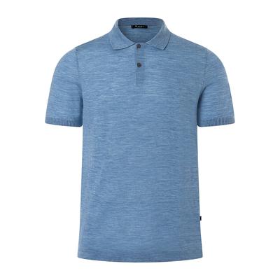 Poloshirt MAERZ MUENCHEN "Maerz Muenchen 401100 Poloshirt Herren Bekleidung", Herren, Gr. 58, blau, 100% Wolle (Merino), Shirts
