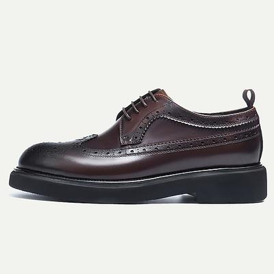 Herren-Derby-Schuhe im Full Brogue-Stil aus cognacbraunem Premium-Leder