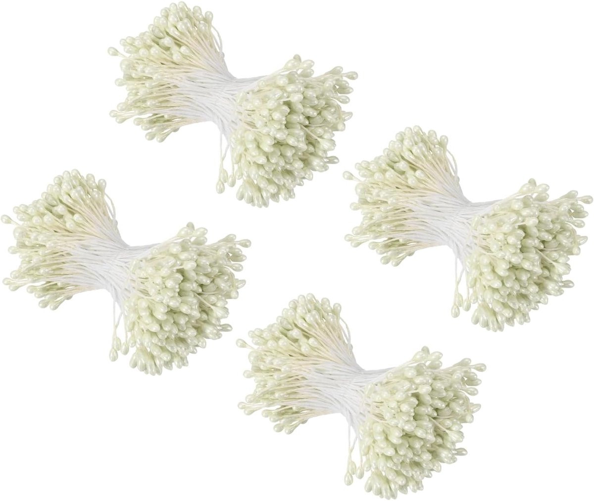 960 stuks Kunstbloem Meeldraden met Dubbele Kop Design - Beige Decoratie Bloemsteeltjes