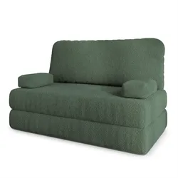 BETTSOFA KESTE aus Schaumstoff Bucle-Stoff Grün Schlaffunktion