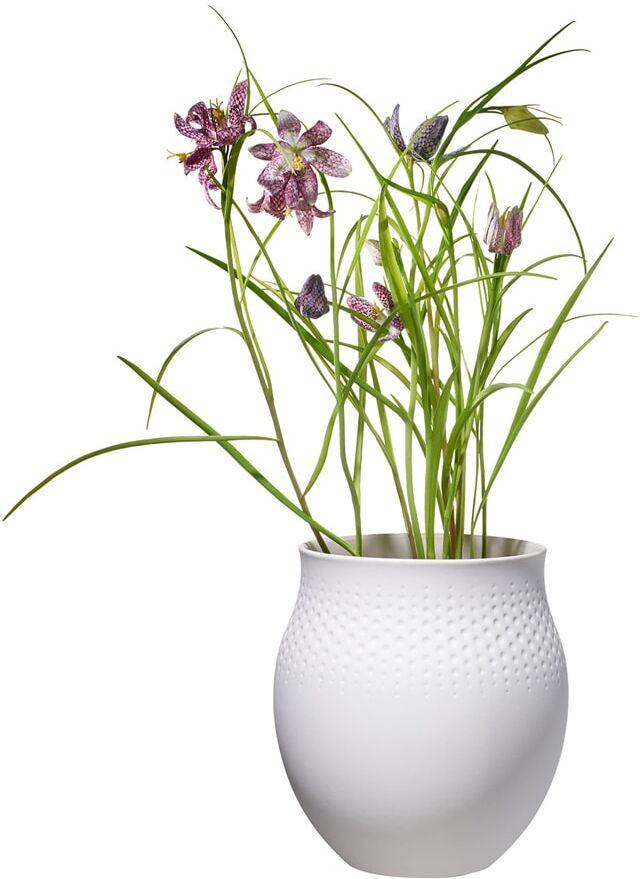 Dekovase VILLEROY & BOCH "Vase Manufacture Collier 18 cm", weiß (blanc), Vasen