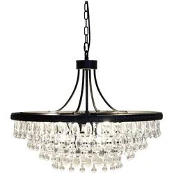 Chic Antique Versailles Kronleuchter mit tropfenformigen Glasprismen, H57, Ø70 cm, ben. 9 Leuchtmittel