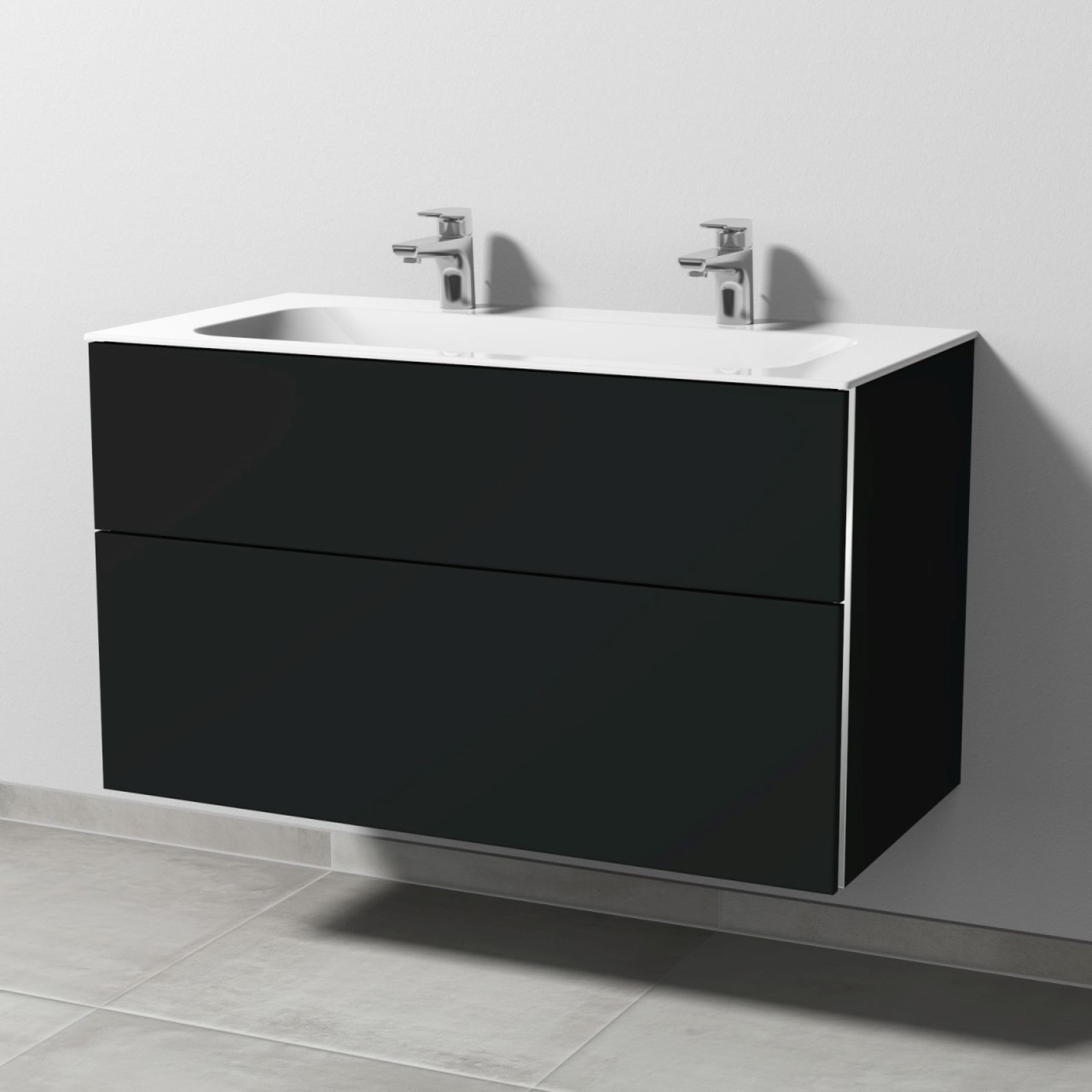 Sanipa 3way Waschtisch-Set mit Keramik-Waschtisch Finion und Unterbau, Vulkan-Matt, BP4031V BP4031V