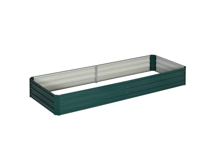 ComfortXL Hochbeet De-12111 modular 241/90/30 cm aus Wellblech Dunkelgrün, Grün, Metall, 241x30x90.5 cm, Gartenzubehör, Hochbeete