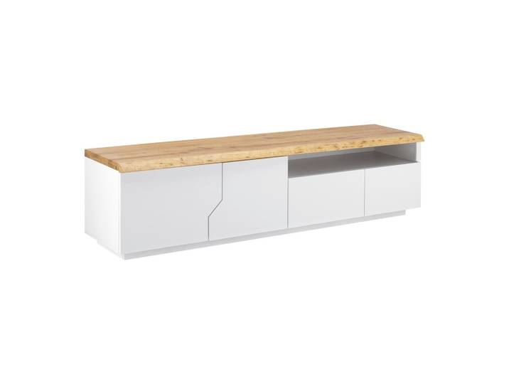 TV-Element Weiss, Eichefarben 180/46,5/42 cm