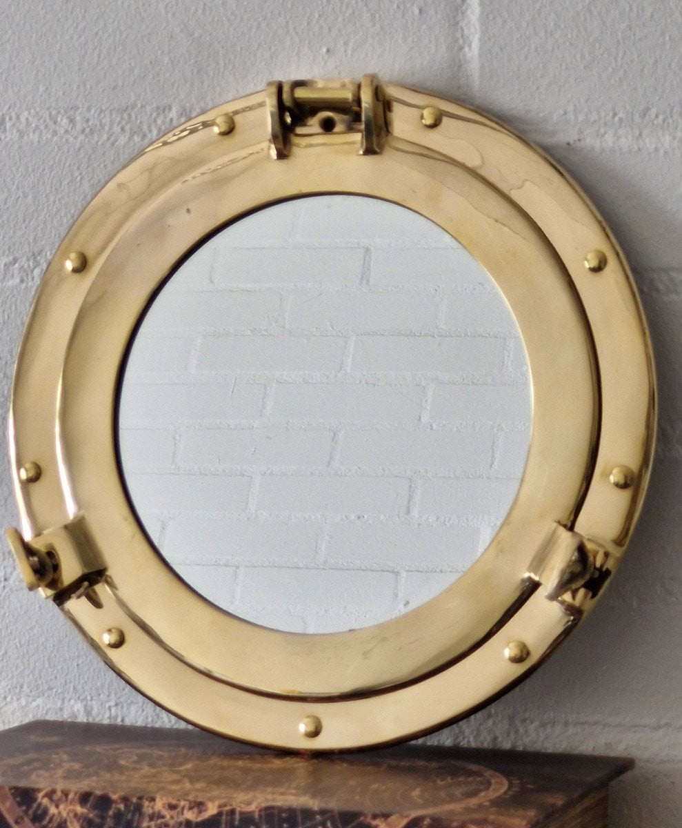Boutique Trukado Patrijspoort Wandspiegel messing Ø 28 cm