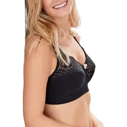 Swegmark BH Cotton Bloom Fairtrade Soft Bra Schwarz Baumwolle D 95 Damen