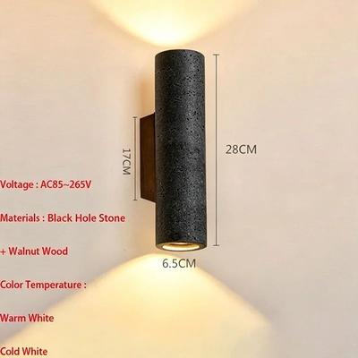 Uplift Picks Black Hole Stone LED Halo Wall Lamp 28 Cm warm White