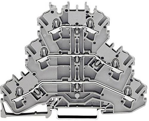 WAGO 2002-3204 Dreistock-Durchgangsklemme 5.20mm Zugfeder Belegung: N, N, N Blau