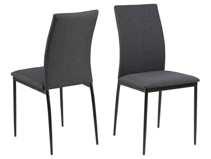 möbelando Esszimmerstuhl >Demina< (4er-Set) in Grau, Polyester, Stahl - 43,5x92x53 (BxHxT)