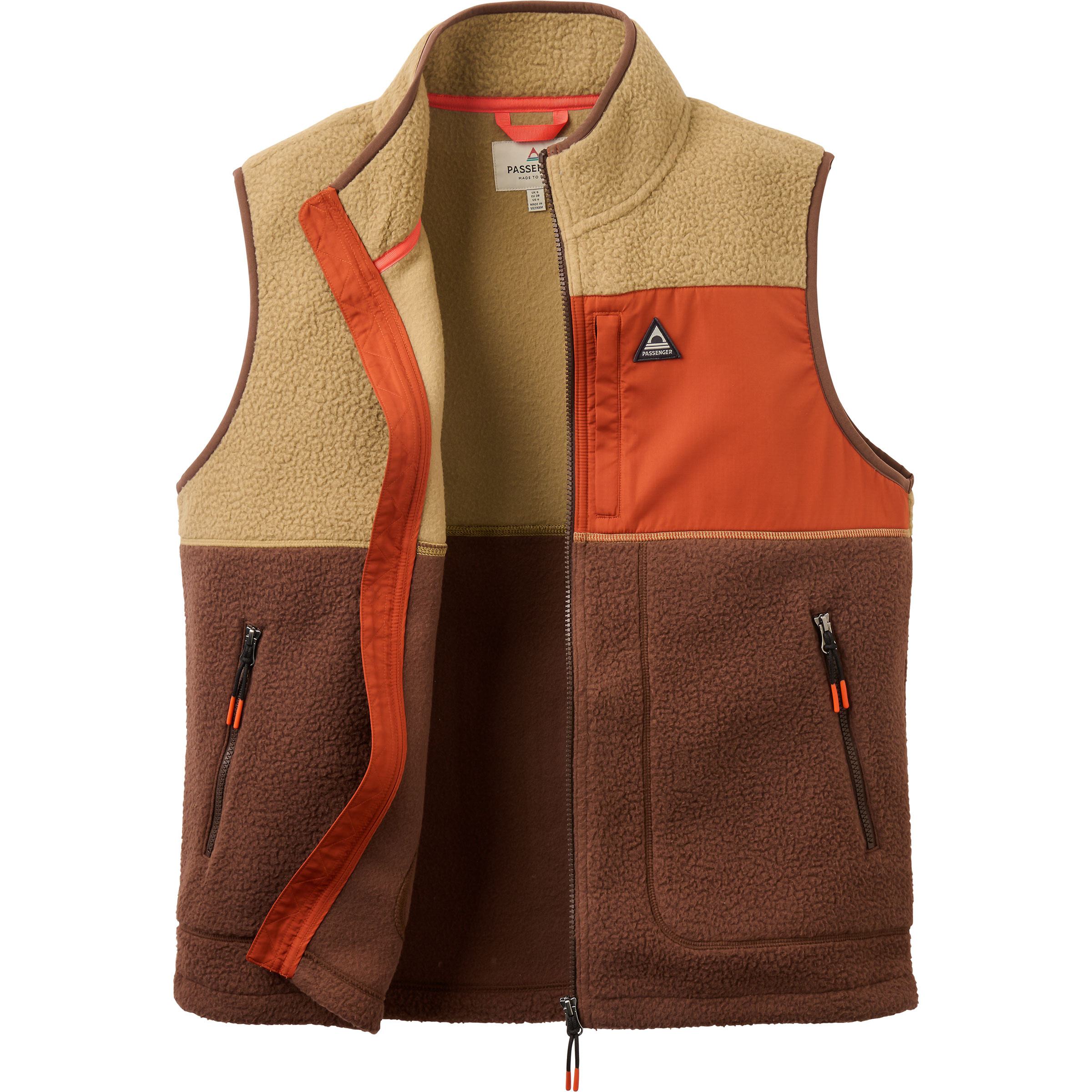 Passenger Home Sherpa Weste Damen Fleecewesten braun Größe L Lifestyle Schnell trocknend