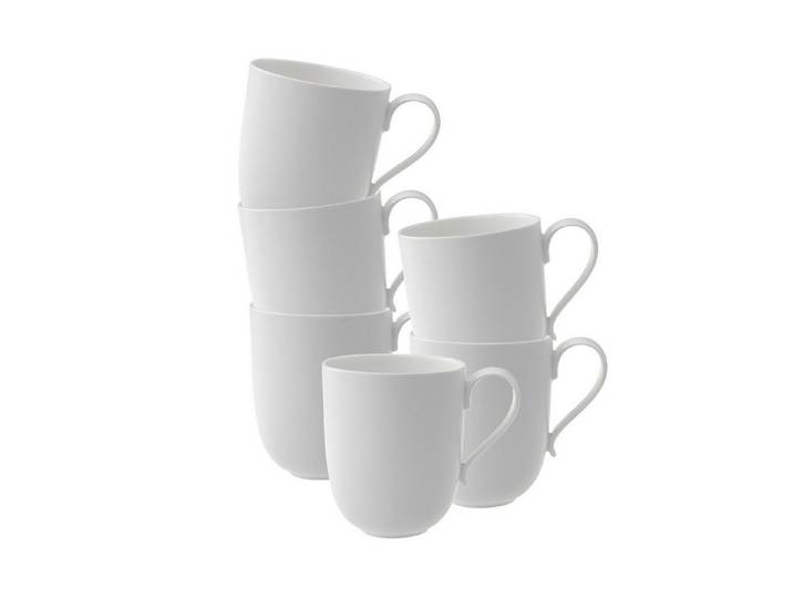 Villeroy & Boch Becher New Cottage Basic Latte Macchiato Becher 370 ml, 6-tlg., Porzellan