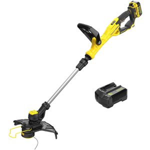 Stanley Rasentrimmer FATMAX V20, SFMCST933M1-QW, Akku, 18 V / 4,0 Ah, mit Akku & Ladegerät, Teleskopstiel, Fadenkopf