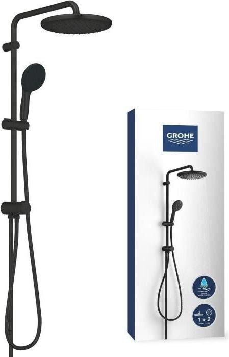 GROHE Vitalio Start System 250 Douchekolom met handmatige omzetter en waterbesparende functie - Matzwart - 266802431