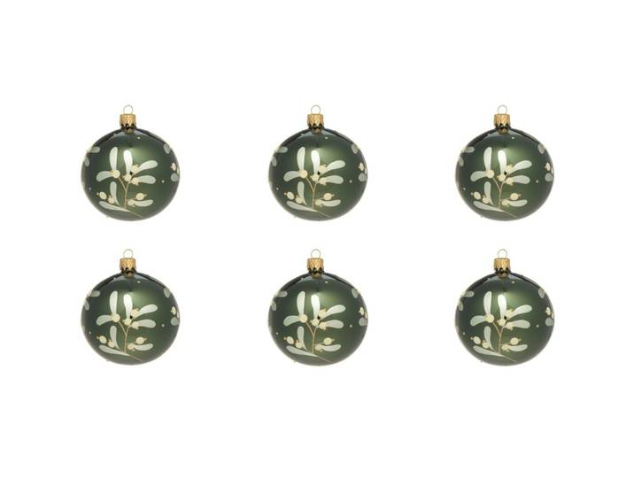 Weihnachtskugelset Bea - Farbe: dunkelgrün - Material: Glas - 949