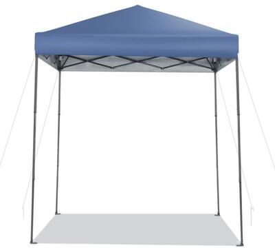 Costway 6.6 x 6.6 Feet Outdoor Pop-up Canopy Tent with UPF 50+ Sun Protection-Blue