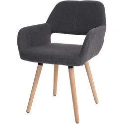 Esszimmerstuhl MCW-A50 II, Stuhl Küchenstuhl, Retro 50er Jahre Design ~ Textil, grau