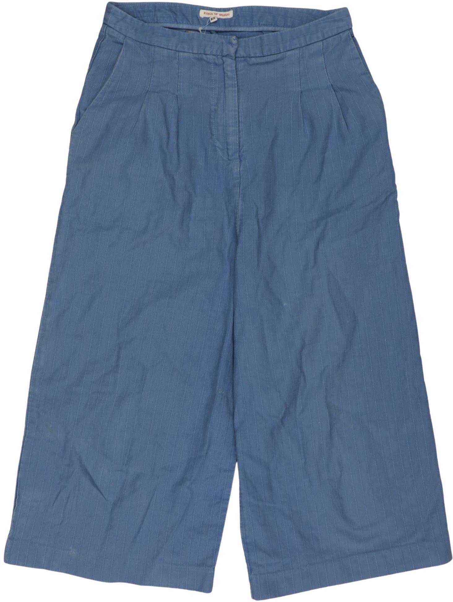 Kings of Indigo Damen Stoffhose, Blau, Gr. XS, Baumwolle - Second Hand