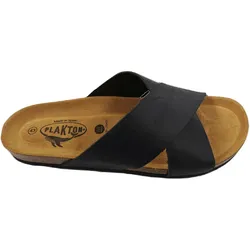 Plakton Benito Apure Leder Pantolette Sandalette - schwarz