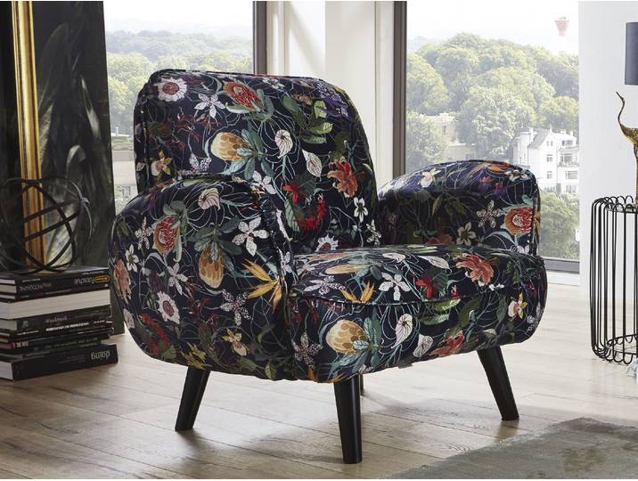 Sessel OTTO HOME Ben , bunt (bunt, lila), B:88cm H:84cm T:86cm, Sessel, Sessel, mit Wellenunterfederung, Massivholzfüße, frei im Raum stellbar