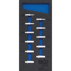 BGS 4121 Satz ZOLL Steckschlüssel Einsätze tief Sechskant 6,3mm (1/4") Werkstattwageneinlage 1/3
