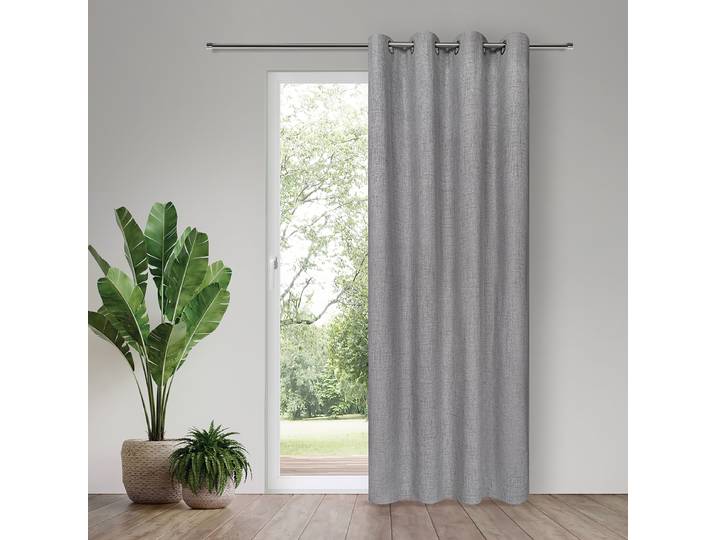 Rideau à œillets Gonao 140 x 245 x 1cm Gris/Gris lumineux