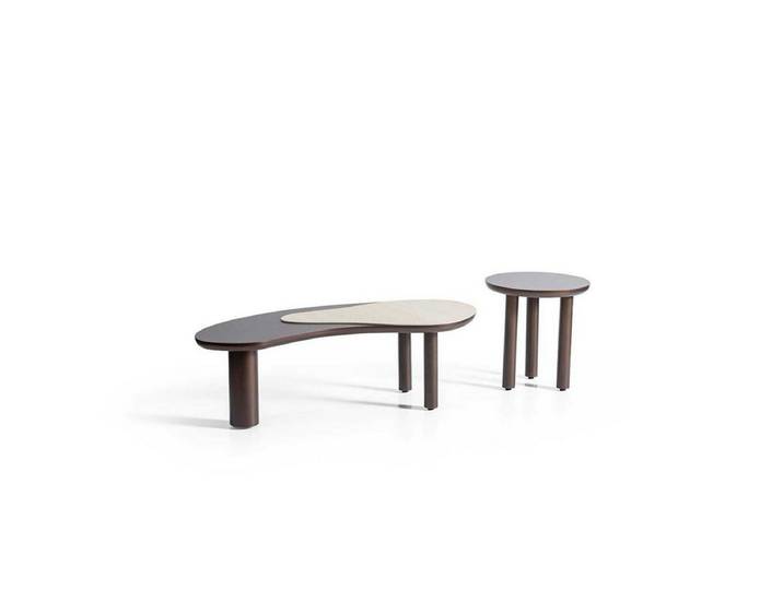 Xlmoebel Satztisch Elegantes Couchtisch-Set aus Holz mit braunen Akzenten (Couchtisch-Set, 2-St., 2-teiliges Couchtisch-Set), Made in Europa