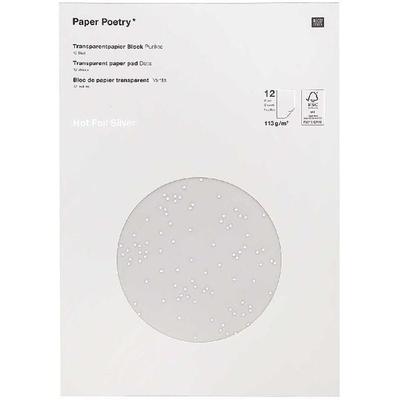 Transparentpapier, Punkte / Silber Mix
