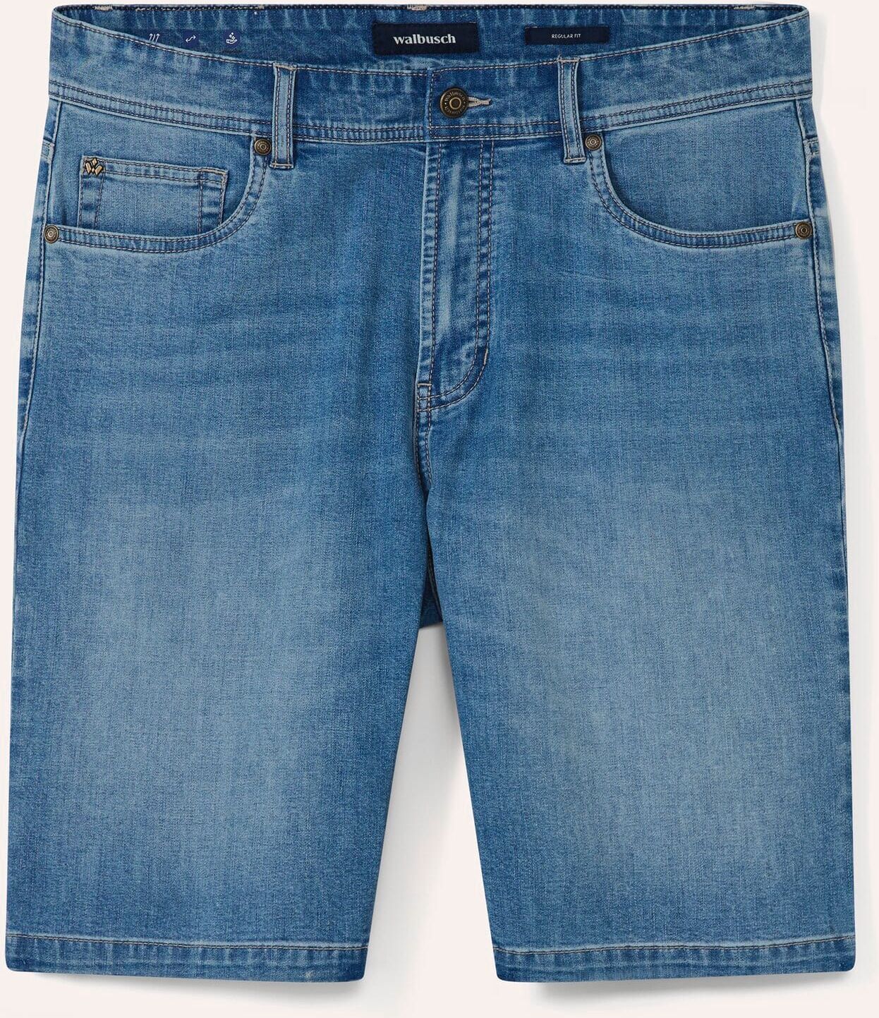 Walbusch Klima Jeans-Bermudas, normale Größen#schlanke Größen#untersetzte Größen, Farbe Blau, 56, mit Coolmax-Fasern schnelltrocknend Herren