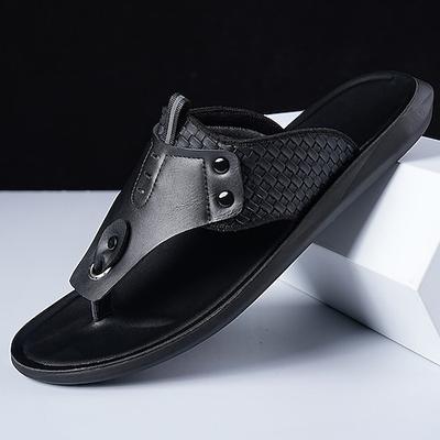 Stilvolle Herren-Flip-Flops aus Kunstleder, atmungsaktives Design für sommerliche Strandurlaube und Entspannung am Pool