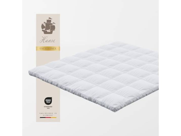 Hanse Excellence Topper Federfrei 160x200 cm, sanftes Liegegefühl, 7cm Höhe bauschig-luxuriöser Matratzentopper mit 3D-Poly-Pearl Faserbällchen