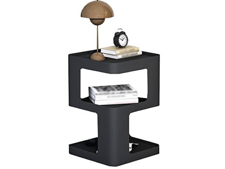 Beistelltisch mit offenem Stauraum, for Schlafzimmer und Wohnzimmer(/Black)