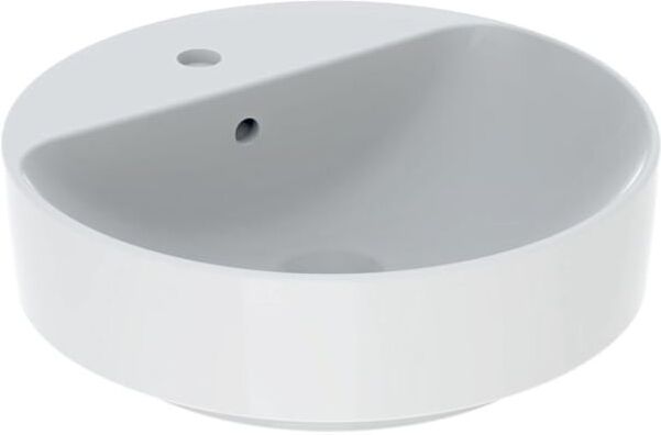 Geberit VariForm Aufsatzwaschtisch 500769012 d= 45cm, mit Hahnlochbank, Überlauf, rund, weiß