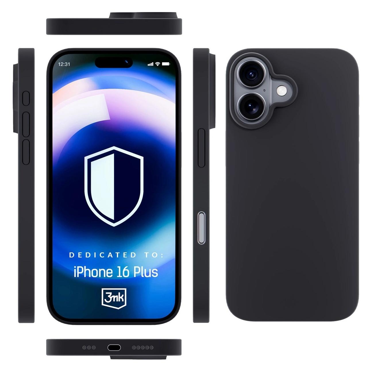3MK Hardy Silicone MagCase pro Apple iPhone 16 Plus, Graphite (5903108598613) (Apple iPhone 16 Plus) (5903108598613)