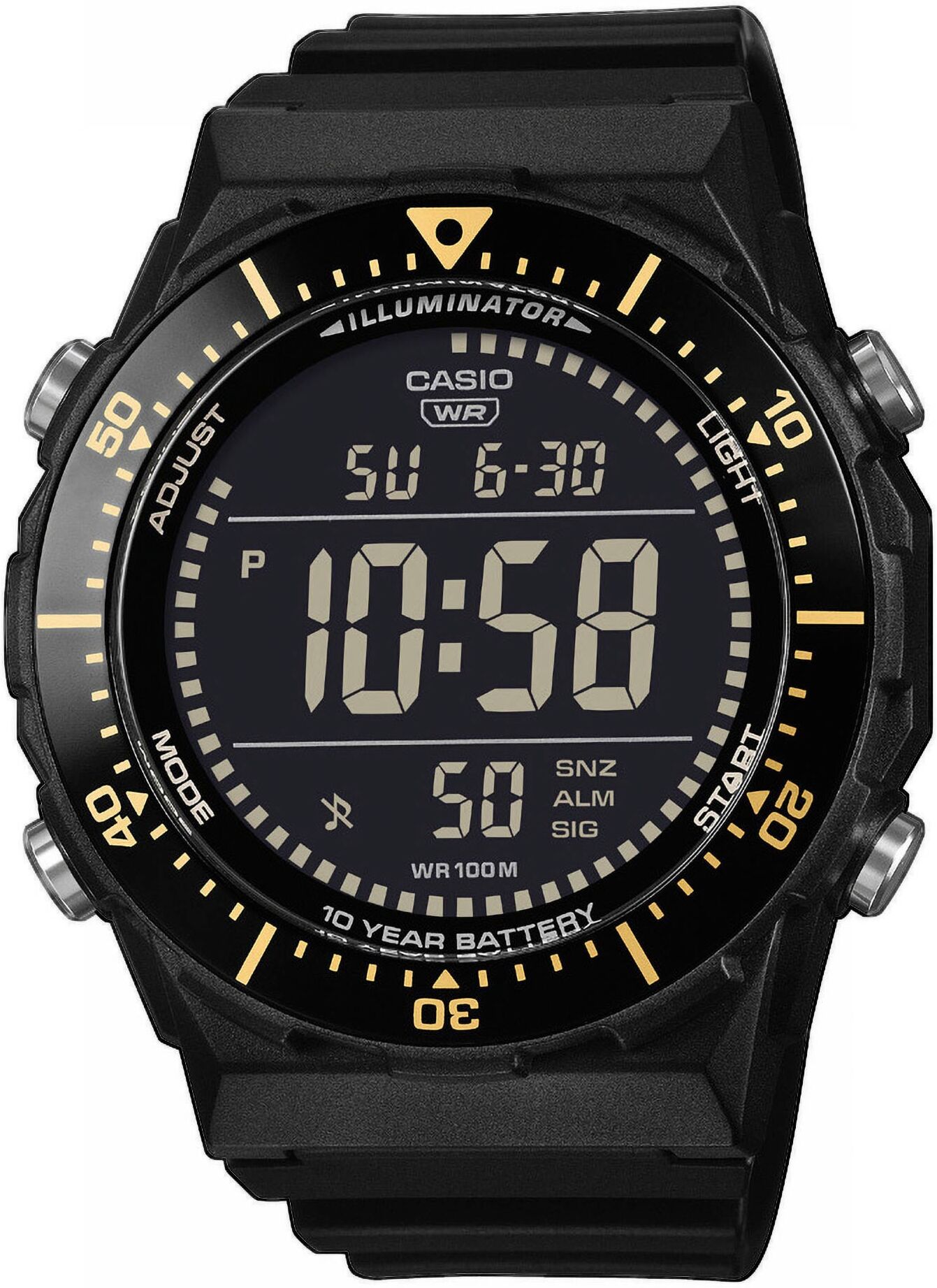 Chronograph, schwarz, CASIO TIMELESS COLLECTION, Armbanduhren, Herren, Chronograph, Quarzuhr, Armbanduhr, Herrenuhr, digital, automatischer Kalender